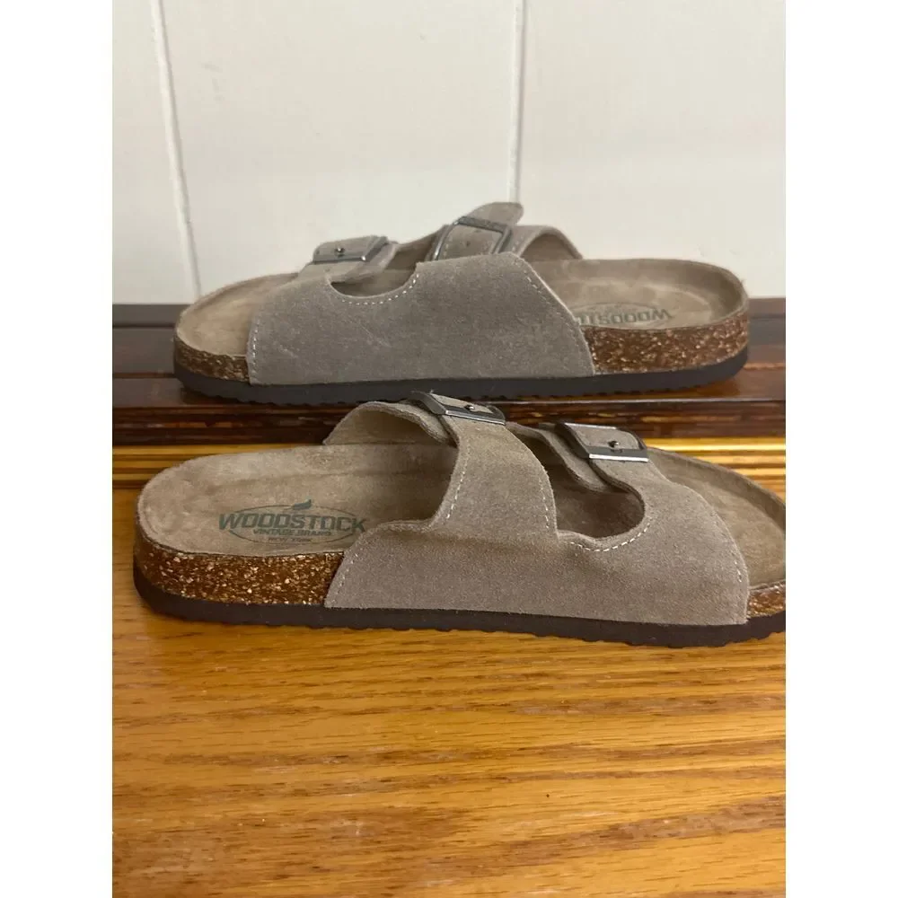 Woodstock Shoes Boy's Size‎ 3M Sandals Slide Bert Double Buckle Boho Hippy Retro